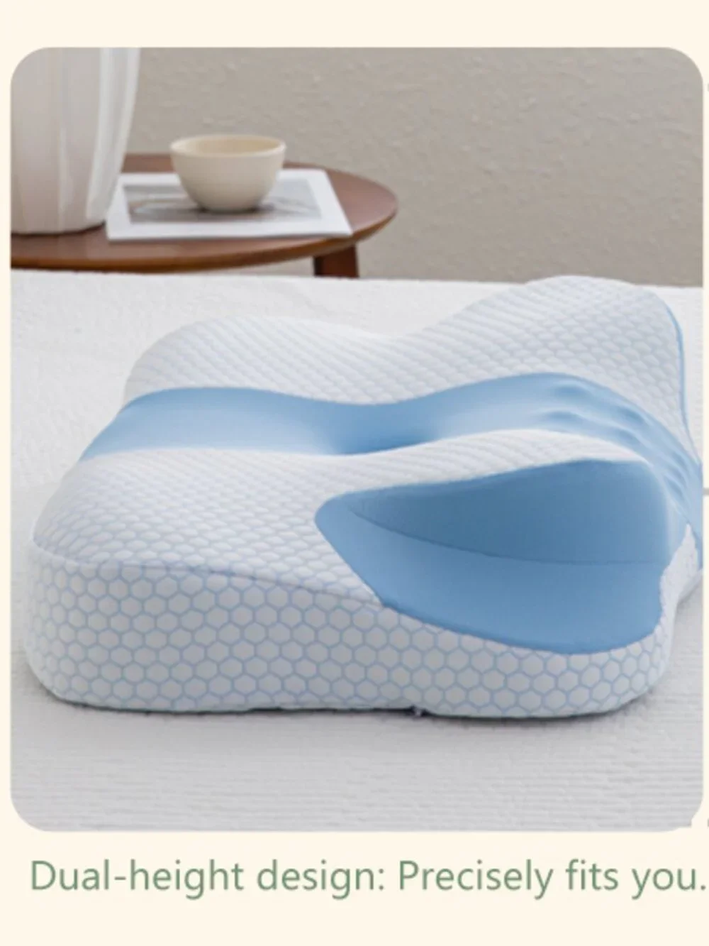 Cervical Memory Foam Pillow Dual Height Neck Support NEW